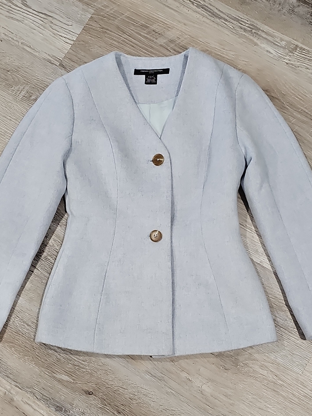 French Connection Light Blue Tailored Two-Button Blazer Size 2